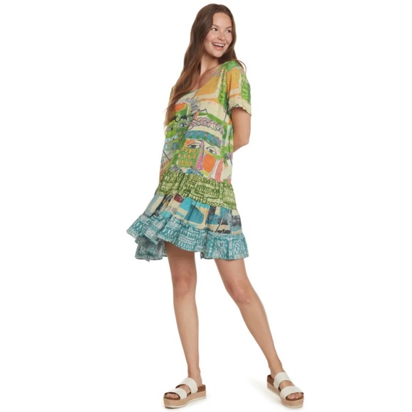 Jams World Hattie dress Face print art drop waist S - Picture 10 of 10